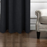 RT Designer Collection Delmar 2 Pack Luxurious Decorative Grommet Curtain Panel 54" x 84" Black