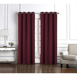 RT Designer Collection Delmar 2 Pack Luxurious Decorative Grommet Curtain Panel 54" x 84" Burgundy