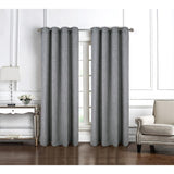RT Designer Collection Delmar 2 Pack Luxurious Decorative Grommet Curtain Panel 54" x 84" Grey