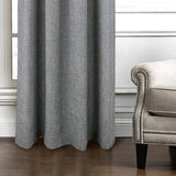 RT Designer Collection Delmar 2 Pack Luxurious Decorative Grommet Curtain Panel 54" x 84" Grey