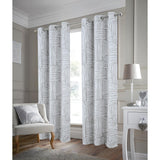 RT Designer Collection Ashton Print 2 Pack Blackout Grommet Luxurious Modern Design Curtain Panel 36" x 84" Silver