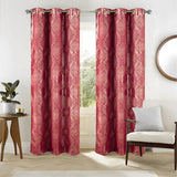 RT Designers Collection Hailey Halo Foil Blackout Polyester Grommet 2 Pack Window Curtain Panel Set 36" x 84" Red