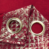 RT Designers Collection Hailey Halo Foil Blackout Polyester Grommet 2 Pack Window Curtain Panel Set 36" x 84" Red