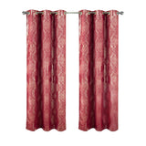 RT Designers Collection Hailey Halo Foil Blackout Polyester Grommet 2 Pack Window Curtain Panel Set 36" x 84" Red