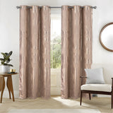 RT Designers Collection Hailey Halo Foil Blackout Polyester Grommet 2 Pack Window Curtain Panel Set 36" x 84" Taupe