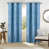 RT Designers Collection Hailey Halo Foil Blackout Polyester Grommet 2 Pack Window Curtain Panel Set 36" x 84" Wedge