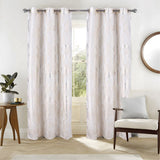 RT Designers Collection Hailey Halo Foil Blackout Polyester Grommet 2 Pack Window Curtain Panel Set 36" x 84" White