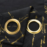 RT Designers Collection Soho Foil Jacquard Polyester Grommet 2 Pack Window Curtain Panel Set 36" x 84" Black