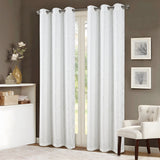 RT Designers Collection Soho Foil Jacquard Polyester Grommet 2 Pack Window Curtain Panel Set 36" x 84" White/Silver