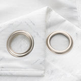 RT Designers Collection Soho Foil Jacquard Polyester Grommet 2 Pack Window Curtain Panel Set 36" x 84" Silver