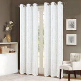 RT Designers Collection Bexley Foil Jacquard Polyester Grommet 2 Pack Window Curtain Panel Set 36" x 84" White/Silver