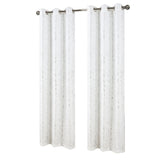 RT Designers Collection Bexley Foil Jacquard Polyester Grommet 2 Pack Window Curtain Panel Set 36" x 84" White/Silver