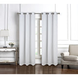 RT Designer Collection Barnet Jacquard 2 Pack Luxurious Modern Design Curtain Panel 36" x 84" Beige