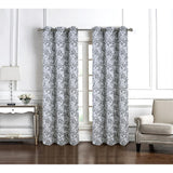 RT Designer Collection Brent Jacquard 2 Pack Luxurious Modern Design Curtain Panel 36" x 84" Silver