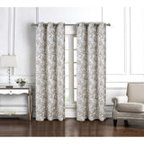 RT Designer Collection Brent Jacquard 2 Pack Luxurious Modern Design Curtain Panel 36" x 84" Taupe