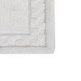Sculptured Border Soft Plush Cotton Non-Slip Bath Rug Ivory by Castle Hill