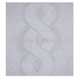 Beautiful Sculptured Chain Design Bath Rug With Anti Skid Latex Back  Made Cotton Super Soft White