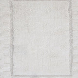 Sculptured Border Soft Plush Cotton Non-Slip Bath Rug Ivory by Castle Hill