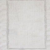 Sculptured Border Soft Plush Cotton Non-Slip Bath Rug Ivory by Castle Hill