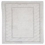 Sculptured Border Soft Plush Cotton Non-Slip Bath Rug Ivory by Castle Hill