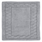 Sculptured Border Soft Plush Cotton Non-Slip Bath Rug Silver by Castle Hill