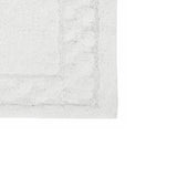 Sculptured Border Design Non-Slip Cotton Bath Rug 24" x 40" White by Castle Hill London