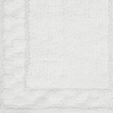 Sculptured Border Design Non-Slip Cotton Bath Rug 24" x 40" White by Castle Hill London