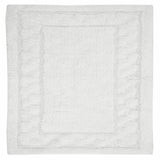 Sculptured Border Design Non-Slip Cotton Bath Rug 24" x 40" White by Castle Hill London