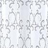 RT Designers Collection Crown Grommet Metallic Sheer Printed Doily Curtain Panel Pair 36" x 84" Silver