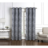 RT Designer Collection Cambridge Jacquard 2 Pack Luxurious Modern Design Curtain Panel 36" x 84" Charcoal