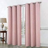 RT Designer Collection Cosmo Shimmer Jacquard 2 Pack Grommet Curtain Panel Pair 36" x 84" Blush