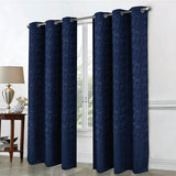 RT Designer Collection Calypso Shimmer Jacquard 2 Pack Grommet Curtain Panel Pair 36" x 84" Navy Blue