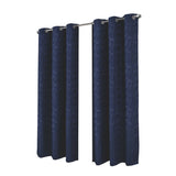 RT Designer Collection Calypso Shimmer Jacquard 2 Pack Grommet Curtain Panel Pair 36" x 84" Navy Blue