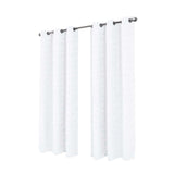RT Designer Collection Calypso Shimmer Jacquard 2 Pack Grommet Curtain Panel Pair 36" x 84" White