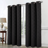 RT Designers Collection Celeste Shimmer Jacquard Polyester Grommet 2 Pack Window Curtain Panel Set 36" x 84" Black