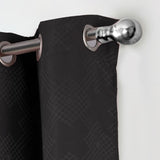 RT Designers Collection Celeste Shimmer Jacquard Polyester Grommet 2 Pack Window Curtain Panel Set 36" x 84" Black
