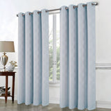 RT Designers Collection Celeste Shimmer Jacquard Polyester Grommet 2 Pack Window Curtain Panel Set 36" x 84" Silver