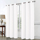 RT Designers Collection Celeste Shimmer Jacquard Polyester Grommet 2 Pack Window Curtain Panel Set 36" x 84" White