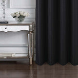 RT Designer Collection Cindy Textured 2 Pack Grommet Curtain Panel 36" x 84" Black