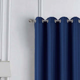 RT Designer Collection Cindy Textured 2 Pack Grommet Curtain Panel 36" x 84" Navy Blue