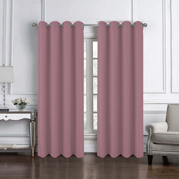 RT Designer Collection Cindy Textured 2 Pack Grommet Curtain Panel 36" x 84" Ros