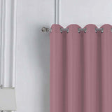 RT Designer Collection Cindy Textured 2 Pack Grommet Curtain Panel 36" x 84" Rose
