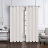 RT Designer Collection Cindy Textured 2 Pack Grommet Curtain Panel 36" x 84" White