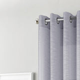 RT Designers Collection Dexter Linen Texture Grommet Sheer Curtain Panel Pair 36" x 84" Silver
