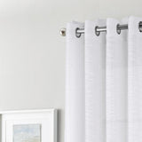 RT Designers Collection Dexter Linen Texture Grommet Sheer Curtain Panel Pair 36" x 84" White