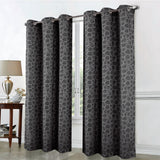RT Designer Collection Jasper Lurex Jacquard 2 Pack Grommet Curtain Panel 36" x 84" Black