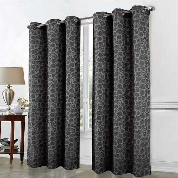 RT Designer Collection Jasper Lurex Jacquard 2 Pack Grommet Curtain Panel 36" x