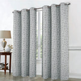 RT Designer Collection Jasper Lurex Jacquard 2 Pack Grommet Curtain Panel 36" x 84" Silver