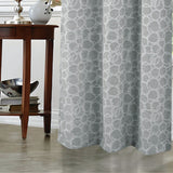 RT Designer Collection Jasper Lurex Jacquard 2 Pack Grommet Curtain Panel 36" x 84" Silver