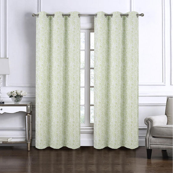 RT Designers Collection Liana Jacquard Grommet Curtain Panel Pair 36" x 84" Sage